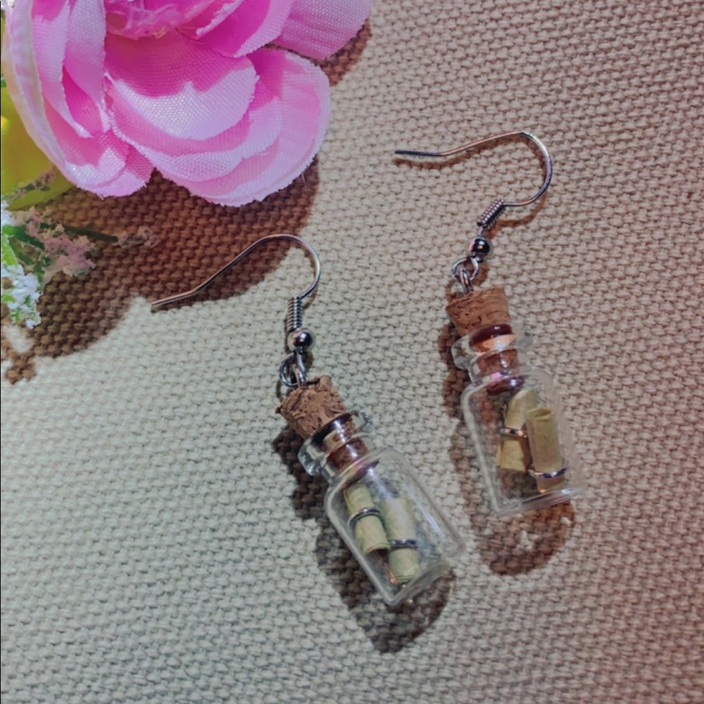 Homemade Message in a Bottle Earrings
